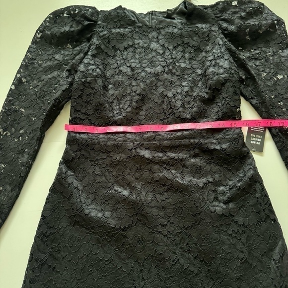 Express lace puff sleeve long sleeve black NWT dress black size medium - Picture 8 of 11